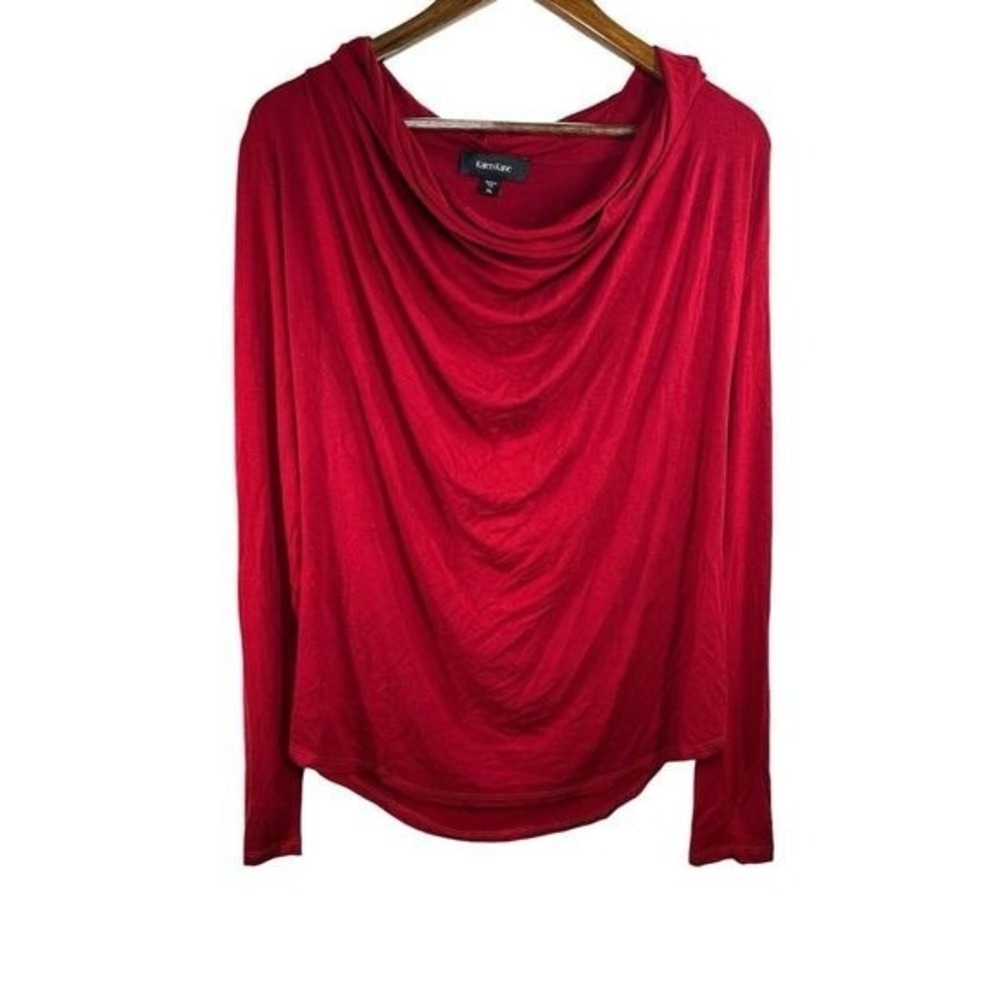 Karen Kane Women's Cowl Neck Long Sleeve Stretch Top Size XL  Red